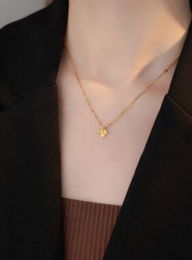 枫叶饰品小时尚女锁骨链潮新款