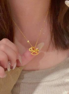 新中式碎碎冰钱币小众吊坠一件