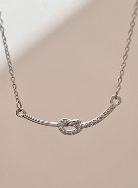 链锆石不锈钢新款简约锁骨项链