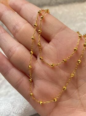 链设计感ins颈链 轻奢法式直播锁骨项链圆珠choker货源十字间珠女