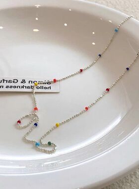 女小众银珠彩虹米粒豆豆高级感小