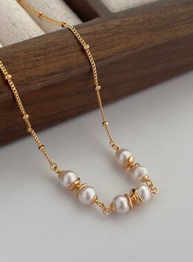 一件微笑清新锁骨清新珍珠项链