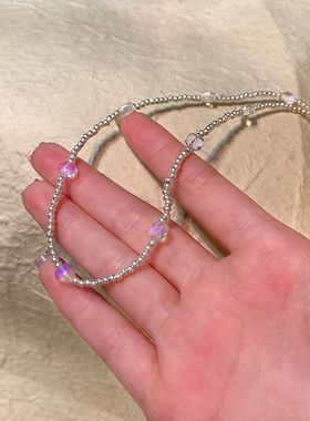 链项链女纯银999配饰锁骨链首饰珍珠高级感轻奢小众项坠装饰毛衣