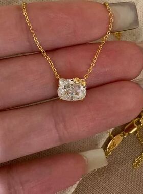 造型猫Kitty精致爆款锆石女爆闪小众女项链项链