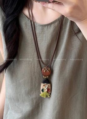 蝶项链女纯银999配饰锁骨链首饰珍珠高级感轻奢小众项坠装饰毛衣