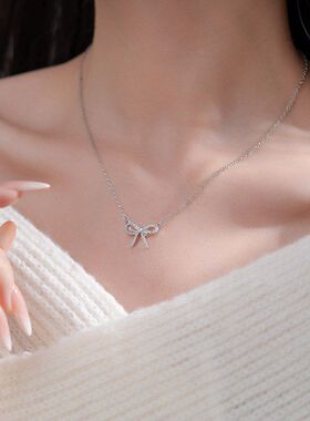 设计感项链锁骨一件蝴蝶结温柔