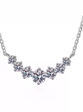 闪亮气质镀银时尚锆石锁骨项链