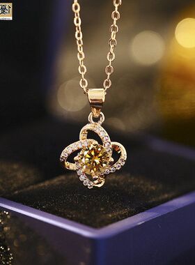 时尚简约锆石吊坠微项链饰品链女