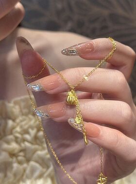 锁骨新中式南瓜链小众流苏颈链