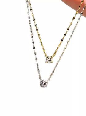 钻奢单爆闪轻鱼鳞锁骨项链链波光