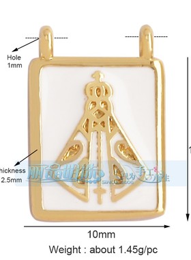 M15 欧美流行手链项链小挂件 双孔 圆形矩形 十字 Love Mama 吊饰