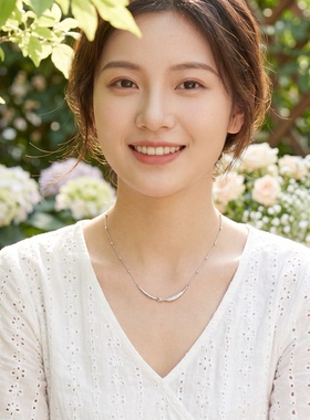 S925银微笑满钻项链女轻奢小众