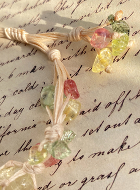 天然水晶碎石新中式森系花环爆款