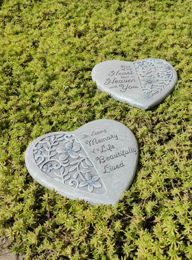 出口心形水泥纪念宠物墓地摆件