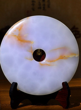 玉石平安扣摆件客厅办公室装饰