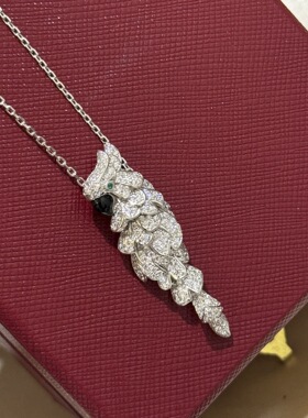 设计师s925纯银 满钻鹦鹉项链感可活动精致气质动物系列重工