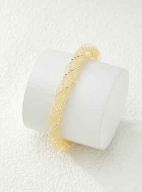 设计师意大利S925银两编网链绕闪珠时尚百搭轻奢手链