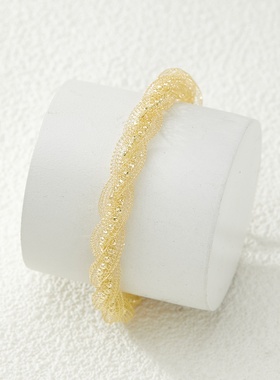 设计师意大利 S925银两编镂空网链包闪珠轻奢时尚手链