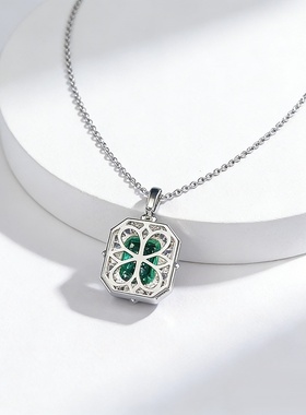 轻奢鑫葆康珠宝新款S925银8*10mm阿斯切帕拉伊巴项链吊坠名媛轻奢