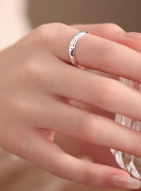 XBK9999纯银戒指男梵文六字真言情侣一对足银戒指女士大明咒心经