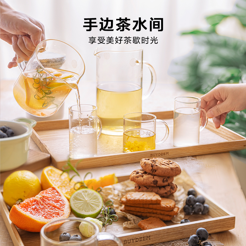 北鼎木质托盘日式轻奢餐盘家用儿童餐盘高级感实木茶盘收纳ins风 - 图1