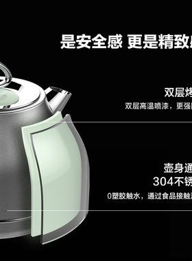 北鼎摩登电热水壶304不锈钢