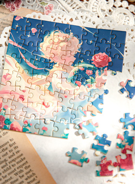 纸先生创意浪漫五寸拼图礼盒王子玫瑰学生桌面礼品相框拼图摆件