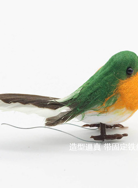 圣诞装饰物仿真鸟逼真摆件羽毛鸟