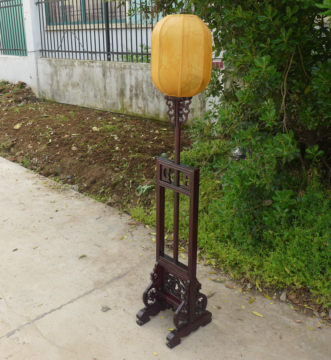 中式仿古落地灯 明清古典实木伸缩灯架升降灯宫灯客厅灯带灯罩 - 图0