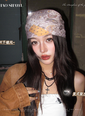 美式复古丝巾包头巾2026新款女
