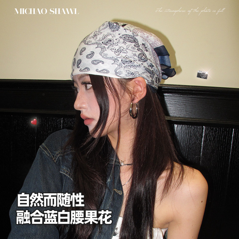 hiphop头巾女美式复古街舞潮酷方巾Y2K千禧辣妹时尚包头巾绑发带,淘宝优惠券,粉丝福利购,淘宝优惠卷