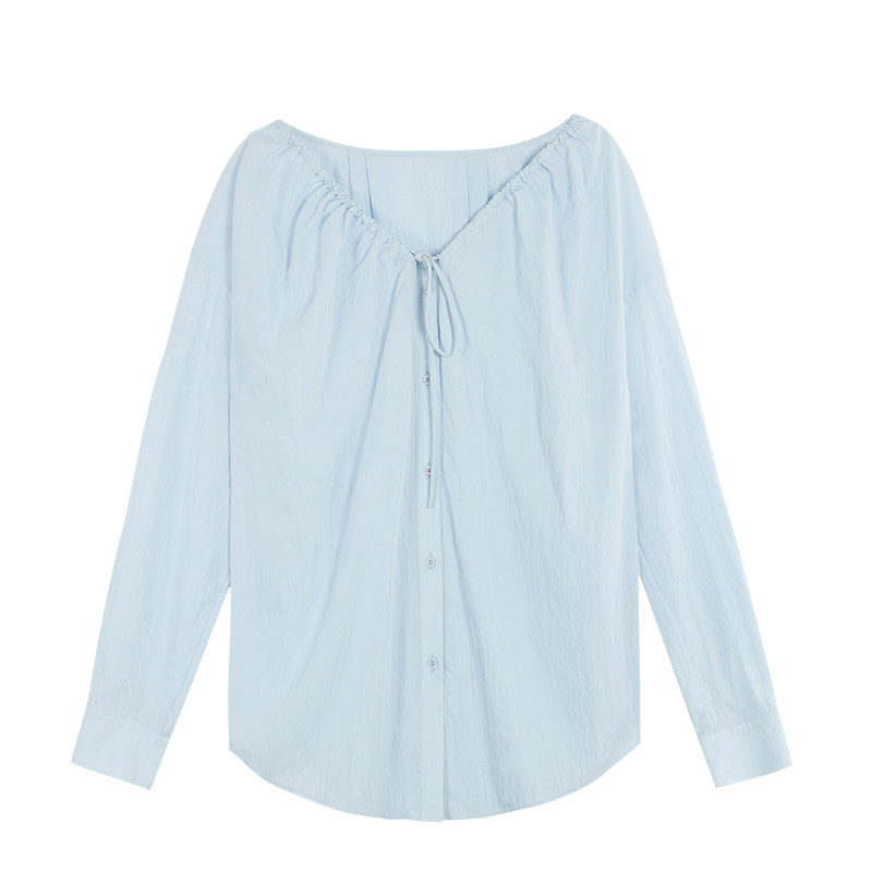 MULVAN【现货7折】慵懒风V领衬衫女防晒衫宽松小衫a字半身裙套装,淘宝优惠券,粉丝福利购,淘宝优惠卷