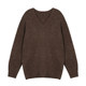 Gray high-end v-neck thickened sweater