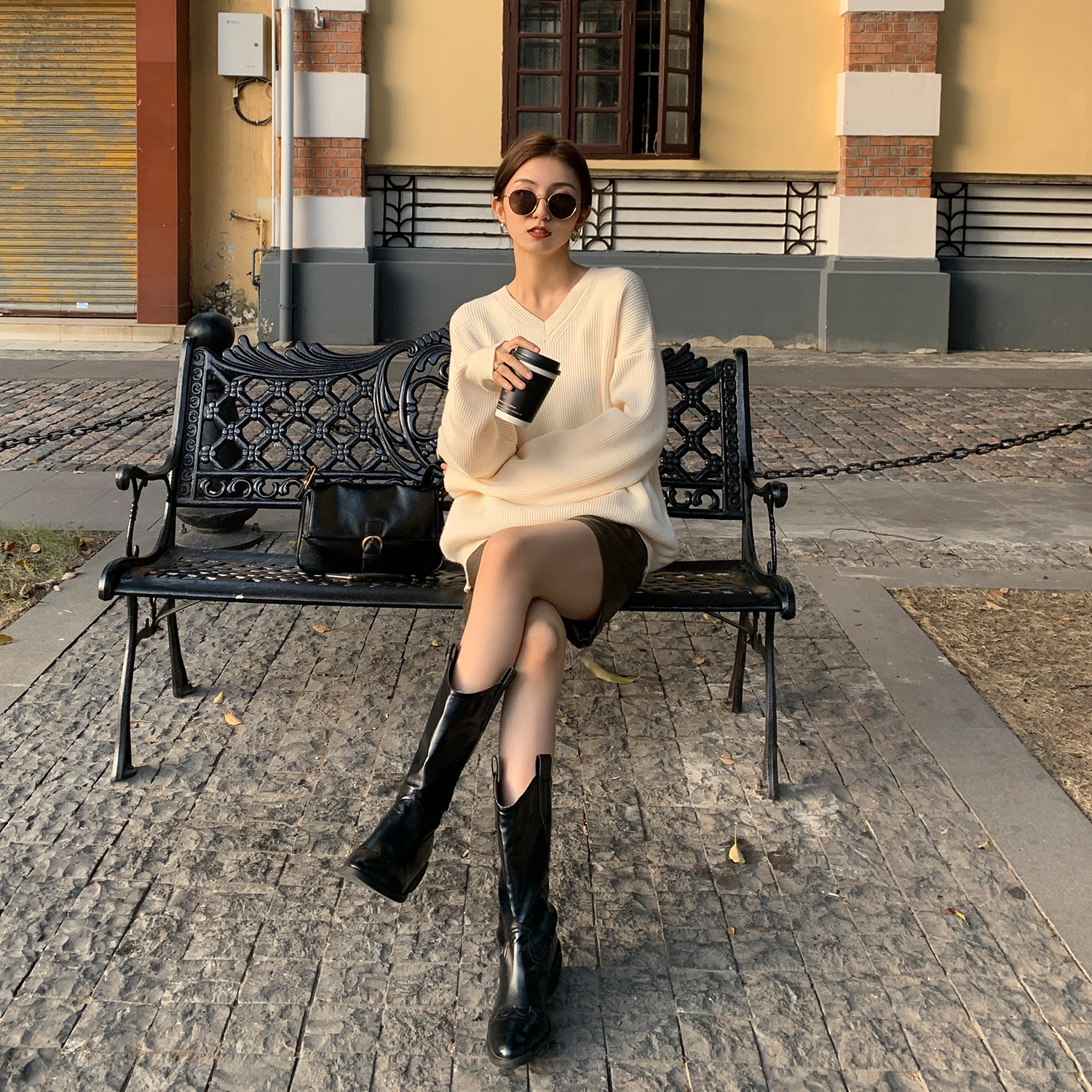 MULVAN 【现货7折】黑色高腰PU皮裤女短裤秋冬新款宽松休闲阔腿裤,淘宝优惠券,粉丝福利购,淘宝优惠卷