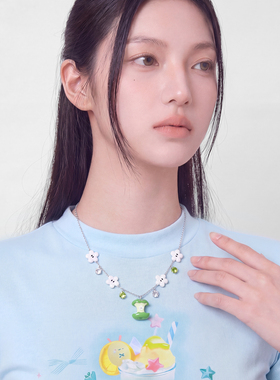 AWE学生党夏天云朵青苹果项链女