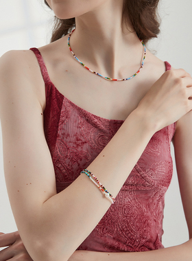 AWE夏日多巴胺穿搭彩色串珠项链