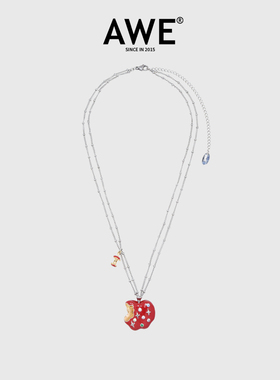 AWE新年穿搭苹果项链秋冬毛衣链