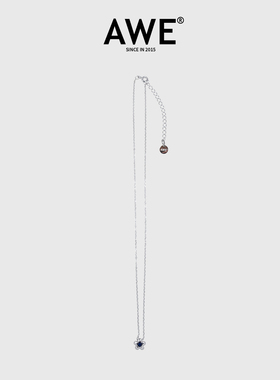 AWE闪钻花朵S925纯银夏季项链