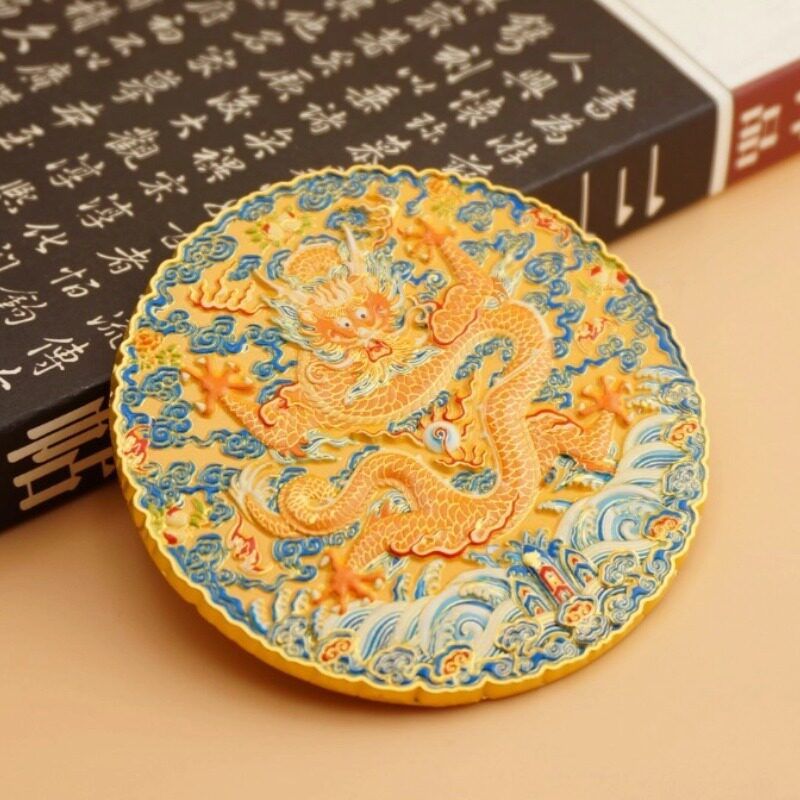 民俗创意浮雕金属龙补故宫国博冰箱贴北京旅游纪念品磁性贴 - 图0