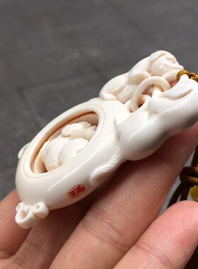 旺旺转运吊坠郭先手工猛犸牙