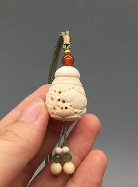天然猛犸象牙香囊吊坠项坠挂件女士