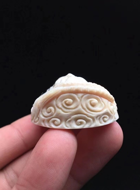 真品猛犸牙关公挂件精品猛犸象牌子吊坠古将手工雕刻