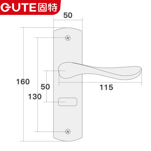 固特静音卧室不锈钢门锁室内房门执手锁具现代单舌门锁简约门把手 - 图2