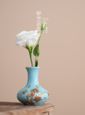 西湖蓝小花瓶装点空间花器花道