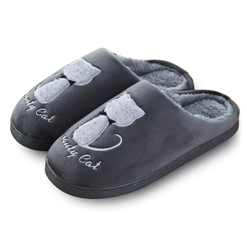 棉拖鞋女秋冬季防滑厚底室内保暖包跟居家用情侣毛绒家居地板冬天 - 图0