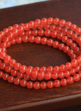 ◆赤琼◆性价比超高！娇艳冰润起荧保山南红玛瑙手串