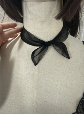 原创设计黑色网纱夏天手工饰品项链锁骨链