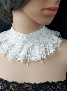 原创蕾丝项链唯美暗扣防过敏白色