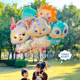 Floating aluminum film balloon filled with helium flying children's toy