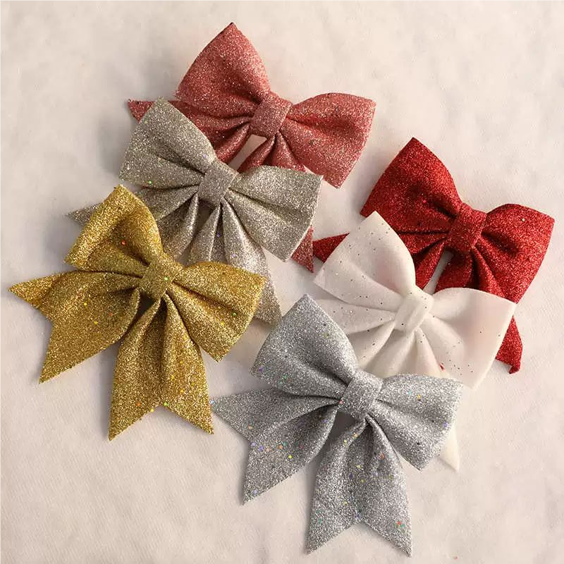 闪粉圣诞树配饰40cm大蝴蝶结泡沫装饰金银粉大圣诞树配饰酒店挂件,淘宝优惠券,粉丝福利购,淘宝优惠卷